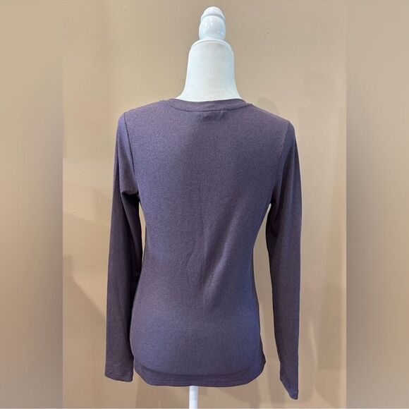 Athleta Purple Uptempo Ribbed Henley Top XL - Picture 3 of 5